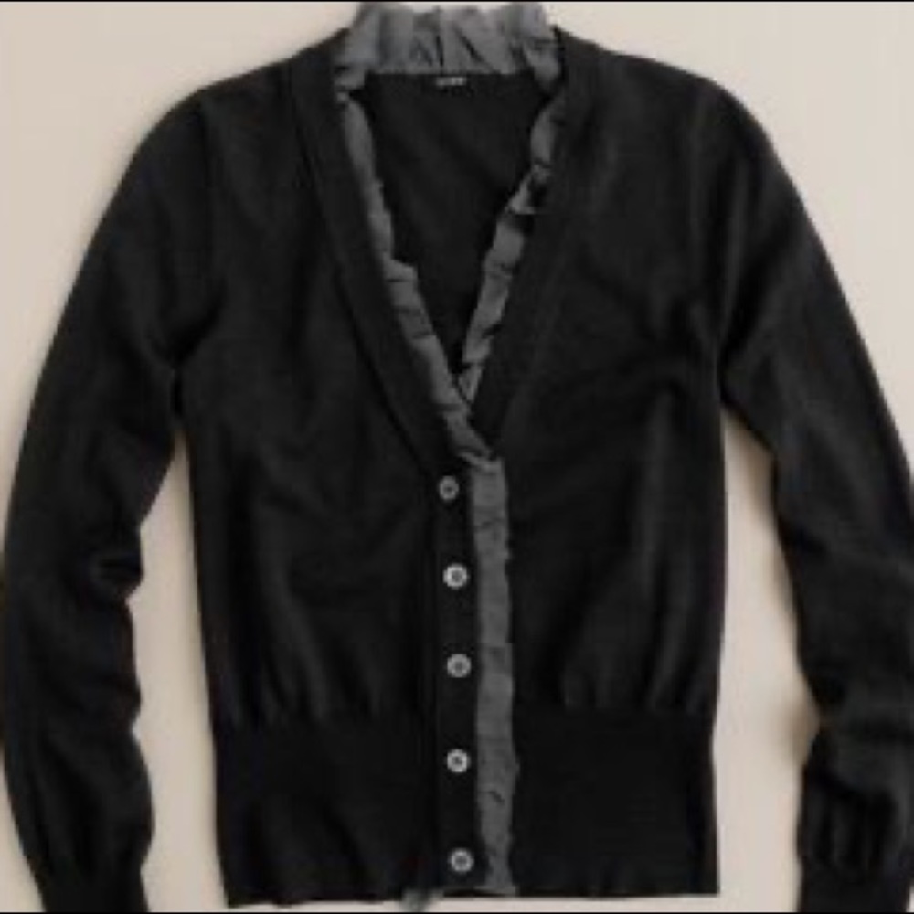 J.Crew Merino Cielo Ruffle Cardigan